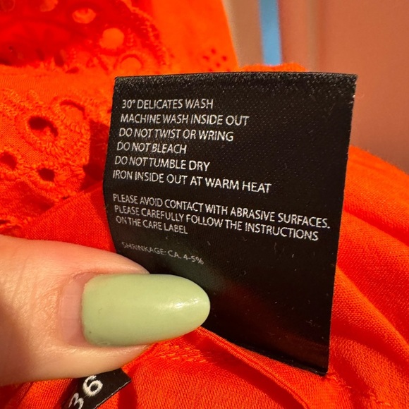 Stella Nova Barbara Joe Dress Eyelet Ruffle Maxi Size 36 US Small Orange Red EUC - Picture 10 of 10